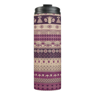 Ancient Egyptian ornament Tribal seamless pattern. Thermal Tumbler