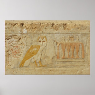 Ancient Egyptian Owl Hieroglyphic Poster