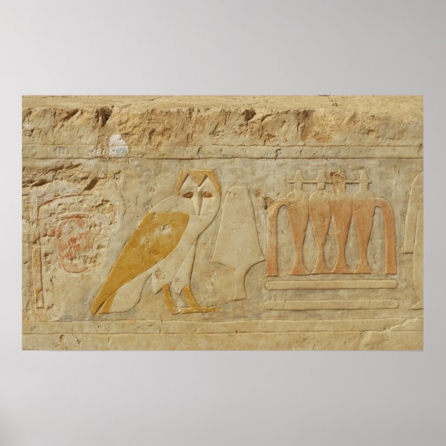 Ancient Egyptian Owl Hieroglyphic Poster (Front)