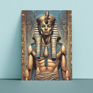 Ancient Egyptian Pharaoh in the Temple Postcard