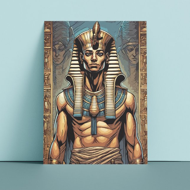 Ancient Egyptian Pharaoh in the Temple Postcard (Creator Uploaded)