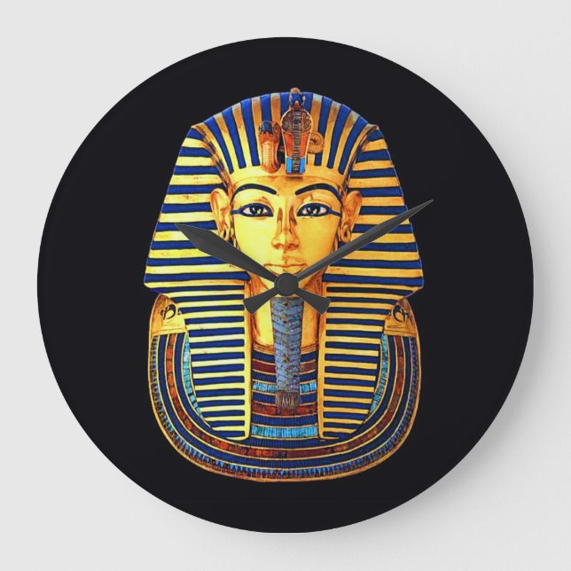 Ancient Egyptian Pharaoh King Tutankhamun Large Clock (Front)