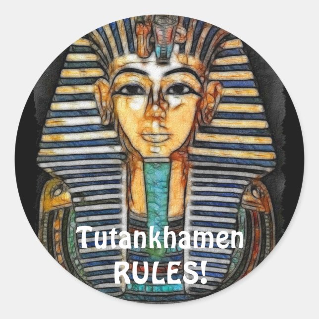 Ancient Egyptian Pharaoh Tutankhamen Classic Round Sticker (Front)