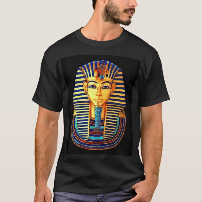 Ancient Egyptian Pharaoh Tutankhamun Gold Mask T-Shirt (Front)
