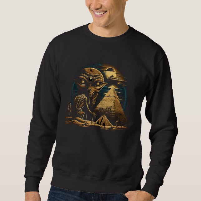 Ancient Egyptian Pyramids Aliens Space UFO Science Sweatshirt (Front)
