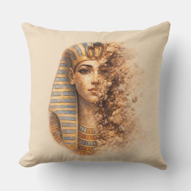 Ancient Egyptian Queen Throw Pillow (Front)