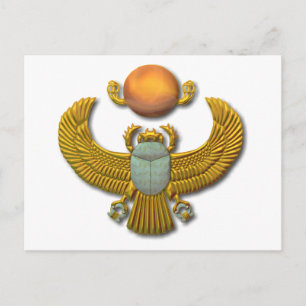 Ancient Egyptian Sacred Scarab - Gold Postcard