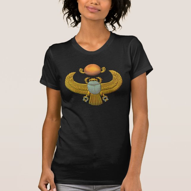 Ancient Egyptian Sacred Scarab - Gold T-Shirt (Front)