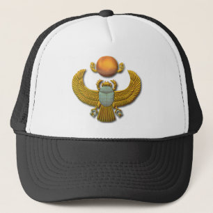 Ancient Egyptian Sacred Scarab - Gold Trucker Hat