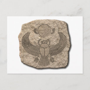 Ancient Egyptian Sacred Scarab Stone Postcard