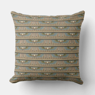 Ancient Egyptian Scarab and Hieroglyph Pattern Cushion
