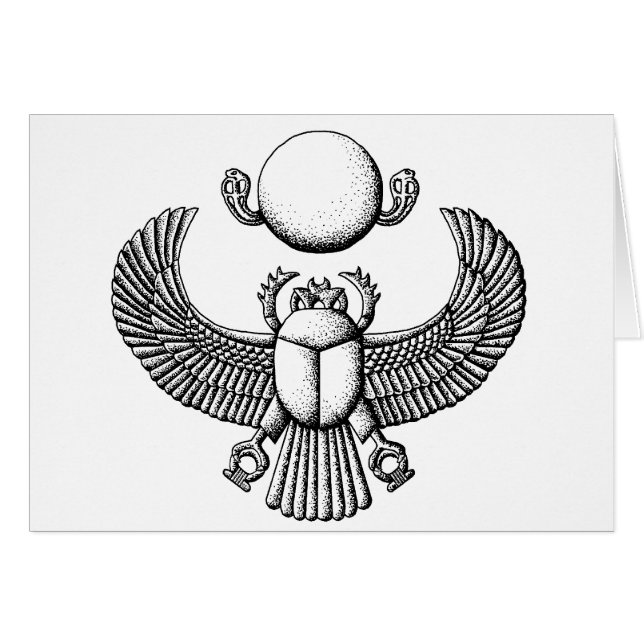 Ancient Egyptian Scarab Black and White (Front Horizontal)
