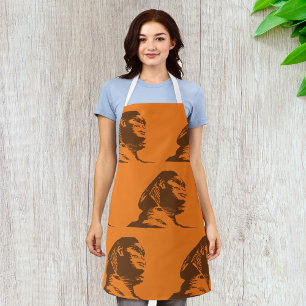 Ancient Egyptian Sphinx Bold Orange And Brown  Apron