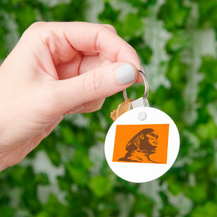Ancient Egyptian Sphinx Bold Orange And Brown  Key Ring