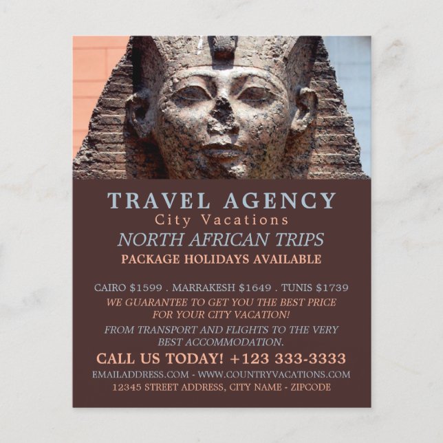 Ancient Egyptian Sphinx, Cairo, Travel Agency  Flyer (Front)