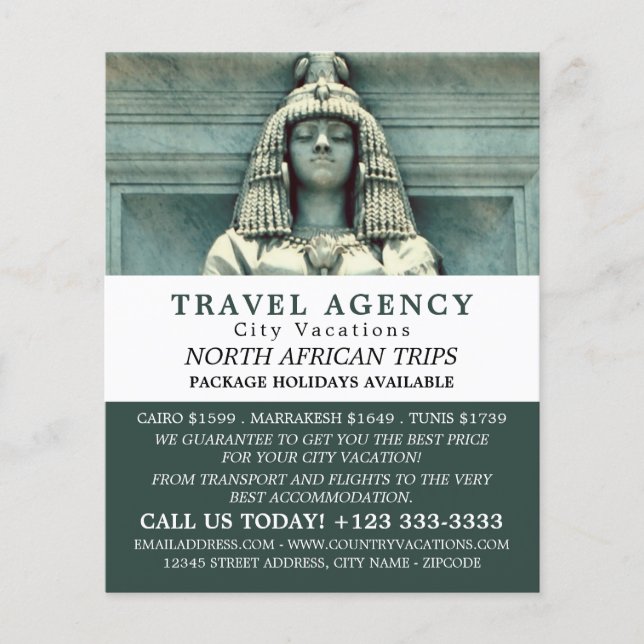 Ancient Egyptian Statue, Cairo, Travel Agency  Flyer (Front)