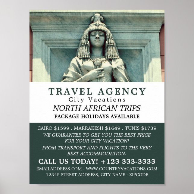 Ancient Egyptian Statue, Cairo, Travel Agency Poster (Front)