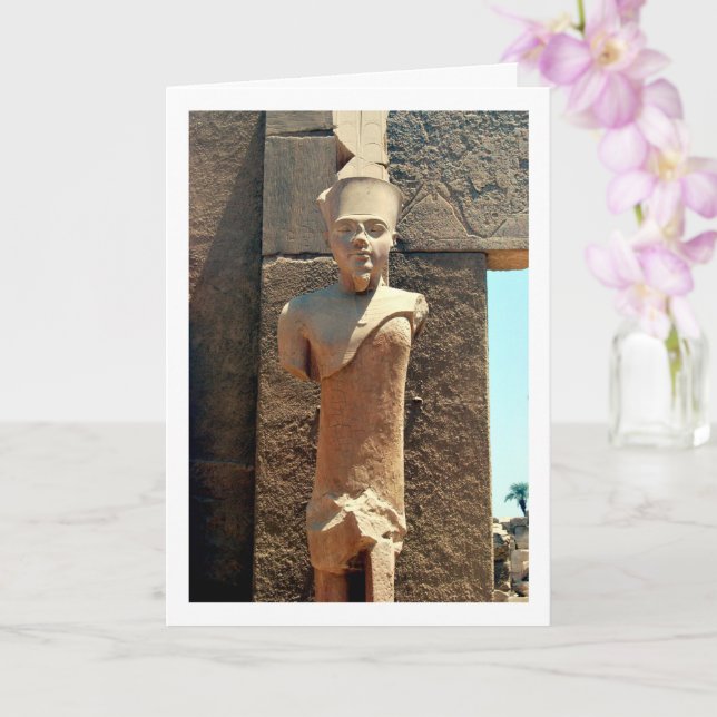 Ancient Egyptian Statue, Luxor, Egypt Card (Orchid)
