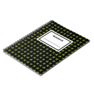 Ancient Egyptian Style Star Pattern 02 - Black Notebook