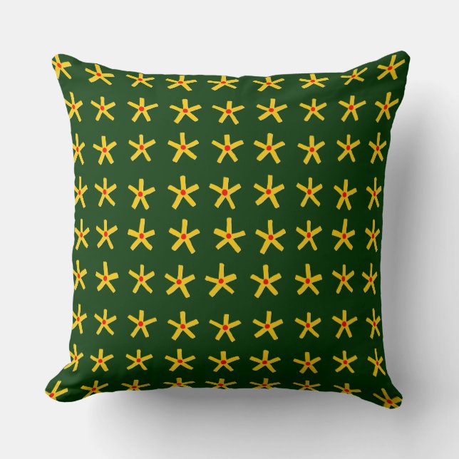 Ancient Egyptian Style Star Pattern - Dark Green Cushion (Front)