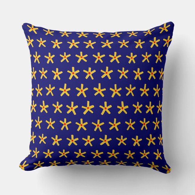 Ancient Egyptian Style Star Pattern v2 - Deep Navy Cushion (Front)