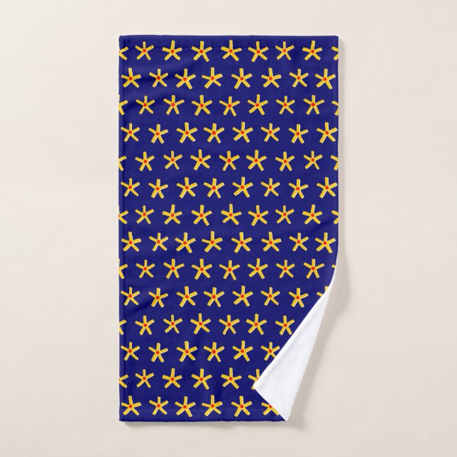 Ancient Egyptian Style Star Pattern v2 - Deep Navy Hand Towel (Hand Towel)