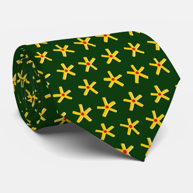 Ancient Egyptian Style Star Pattern V2 - Dk Green Tie (Rolled)