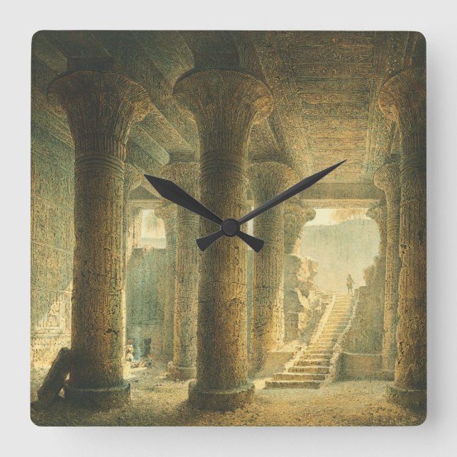 Ancient Egyptian Temple of Esna  Square Wall Clock (Front)