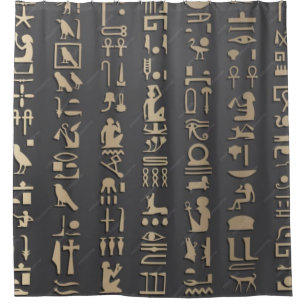 Ancient Egyptian Temple Scribe Hieroglyphics Showe Shower Curtain