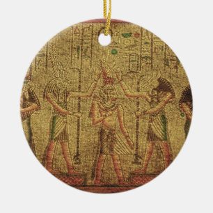 Ancient Egyptian Temple Wall Art Ceramic Tree Decoration