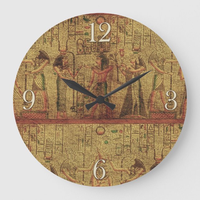 Ancient Egyptian Temple Wall Art Large Clock (Front)