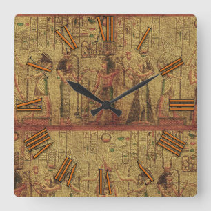 Ancient Egyptian Temple Wall Art Square Wall Clock