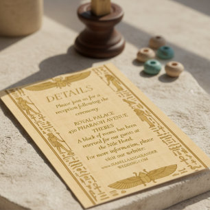Ancient Egyptian Wedding Details Card