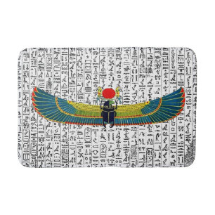 Ancient Egyptian Winged Scarab Bath Mat