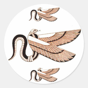 Ancient Egyptian Winged Serpent Symbol Classic Round Sticker