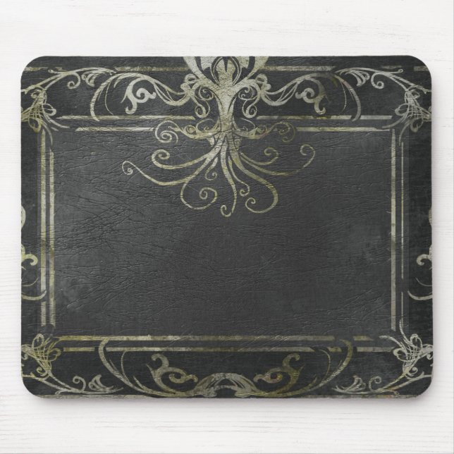 Ancient Eldritch Victorian (Black and Gold) Mouse Pad (Front)