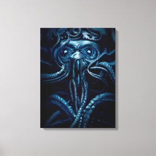 Ancient Eldtich Horror: Deep Ocean Kraken Canvas Print