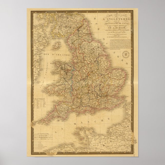 Ancient English Map Poster (Front)