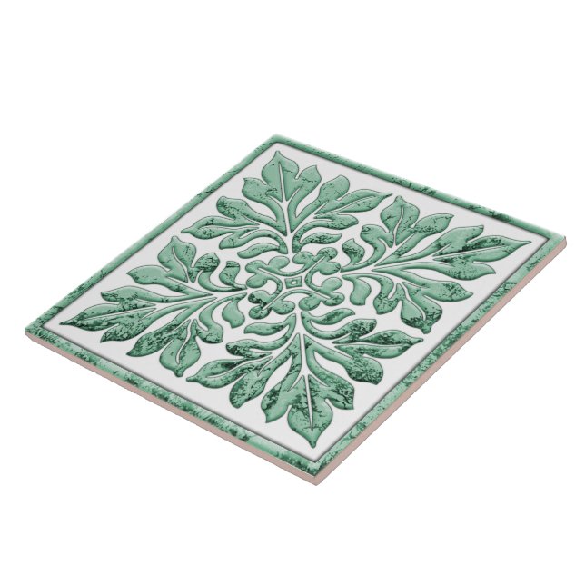 Ancient english tile cool faded green (Side)