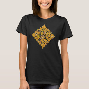 Ancient english tile shiny bright gold T-Shirt