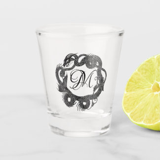 Ancient Entwined Dragon Personalised Shot Glass