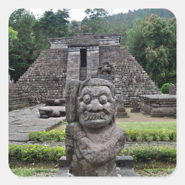 Ancient Exotic Temple Candi Sukuh Square Sticker (Front)