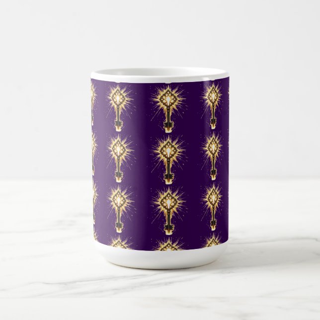Ancient Fantasy Key with Magical Light – Radiant E Coffee Mug (Center)