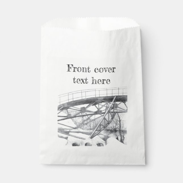 Ancient footbridge. Pencil drawing. Favour Bag (Front)