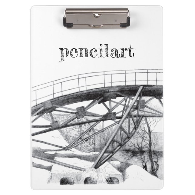 Ancient footbridge pencilart clipboard (Front)