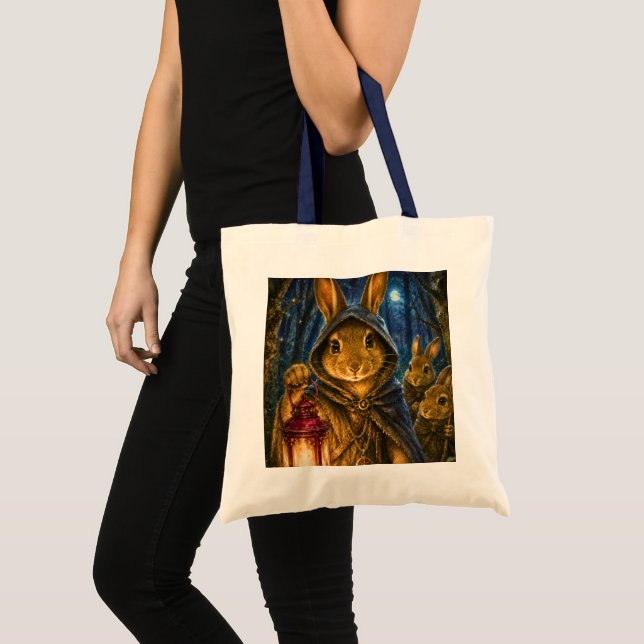 Ancient Forest Pathfinder, Rabbit Tote Bag (Front (Product))