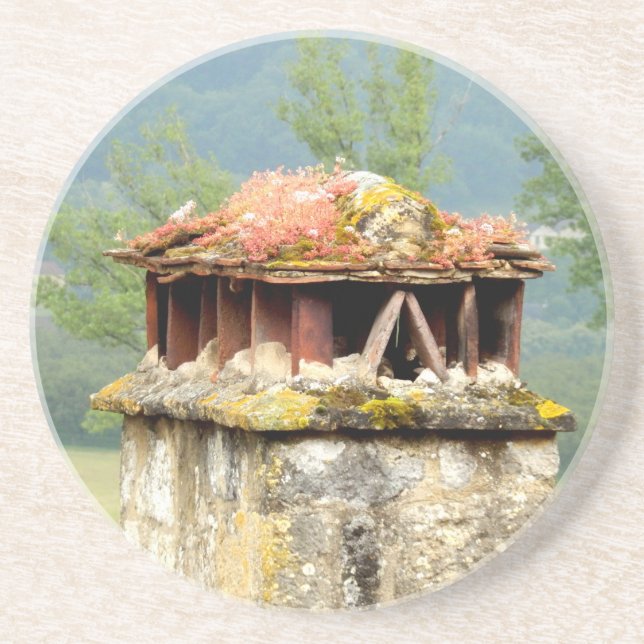Ancient French Chimney Sandstone Drink Coaster (Front)