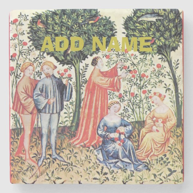 Ancient Garden, Growers, Wine, edit text Stone Coaster (Front)