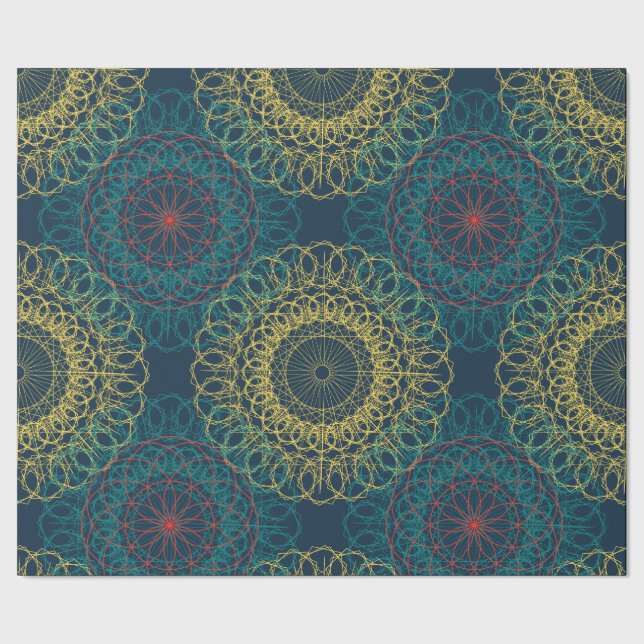 Ancient geometric mandala design wrapping paper (Seam)