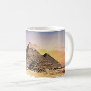 Ancient Giza Pyramids at Sunset - Classic Ceramic  Coffee Mug